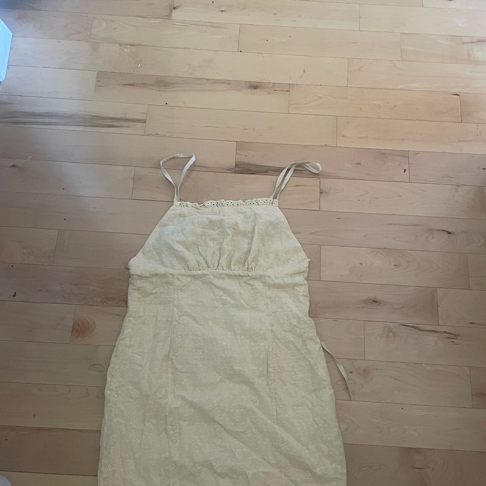 Cream Lace Dress with Spaghetti Straps